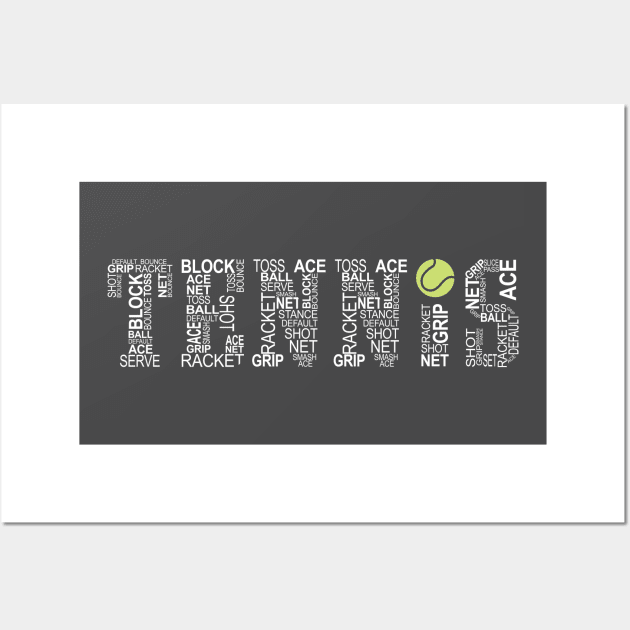 Tennis - Word Cloud - Cool Tennis Shirt Wall Art by BKFMerch